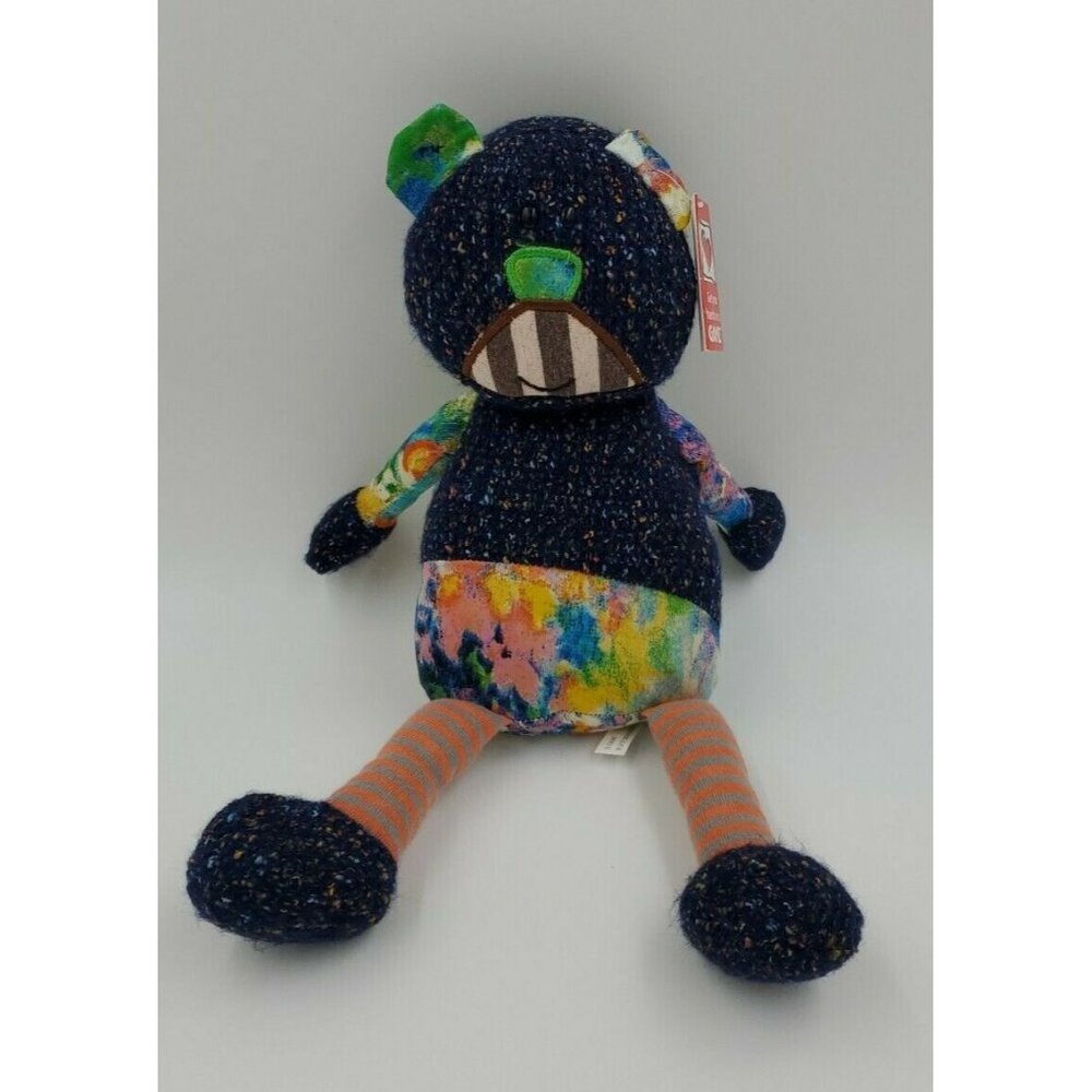 Ganz Bear Plush Watermarks #12998SP With Tag 14.5" Patchwork Look Stuffed Animal